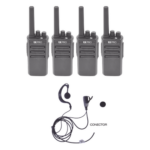 TXPRO TX500DUOKIT – Kit Radio Portátil VHF / 136-174 MHz / 5 W / 16 Canales / Dúplex / 4 Unidades / Accesorios Manos Libres