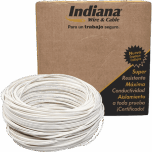 INDIANA PC02 – Cable SPT POT / 2 Conductores / Calibre 18 AWG / 100 m (328.08 ft) / 300 V / 60 °C / NOM-063-SCFI / Blanco