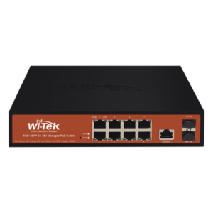 WI-TEK WI-PMS310GF-ALIEN – Switch Administrable PoE / 8 Puertos Gigabit / 2 SFP / 150W / 20Gbps / 6kV Protección Rayos / Fanless / -10 a 55°C / 0.71 x 0.46 x 0.18 pies
