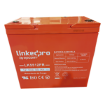 LINKEDPRO BY EPCOM LK5512FR – Batería de Respaldo AGM-VRLA / 12 V / 55 Ah / Terminales T2 / Vida Útil 5 Años / UL94-V0 / 230 x 139 x 215 mm (9.1 x 5.5 x 8.5 in)
