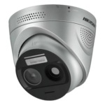 HIKVISION HF-VT343 – Cámara IP Turret / Detección Térmica de Incendios / 4 Megapíxel Óptico + 1 Megapíxel Térmico / Doble Espectro / Alcance de Llama 30 m (98.4 ft) / IP67 / -20 a 550 °C