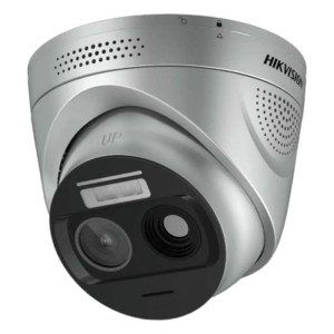 HIKVISION HF-VT343 – Cámara IP Turret / Detección Térmica de Incendios / 4 Megapíxel Óptico + 1 Megapíxel Térmico / Doble Espectro / Alcance de Llama 30 m (98.4 ft) / IP67 / -20 a 550 °C