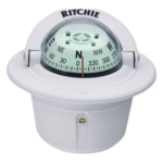 RITCHIE F-50W – Brújula de Navegación Marítima / Dial 70 mm / Iluminación Nocturna Verde / Montaje Flush / 100% Reparable