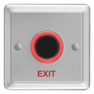 ROSSLARE SECURITY PRODUCTS EXM22N00 – Botón de salida pasivo infrarrojo / Sensor PIR sin contacto / 8-24 VDC / Switch 30 VDC 1A / Montaje superficie europeo o americano / LED rojo/verde