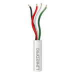 LINKEDPRO LP224W/1000 – Cable para Alarma / 4x22 AWG / Cobre Sólido / 305 m (1000 ft) / Clasificación CM / Blanco
