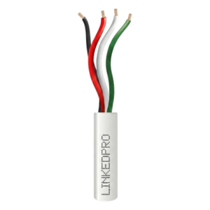LINKEDPRO LP224W/1000 – Cable para Alarma / 4x22 AWG / Cobre Sólido / 305 m (1000 ft) / Clasificación CM / Blanco