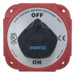 PERKO 9703DP – Interruptor de Desconexión de Batería / 480 A Continuos / 1200 A Intermitentes / 6-32 VDC / Terminales 1/2 Pulgada / Montaje Marino