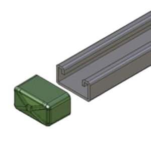 ANCLO ANC-HS01 – Remate Cuadrado / Unicanal 4x2 / Material No Metálico / Color Verde Oscuro