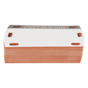 LINKEDPRO BY EPCOM LP-EAL – Etiqueta Autolaminada / 90 x 50 mm / 3.54 x 1.97 in / Vinilo Rígido / Interior-Exterior / Paquete 25 pzas / Negro-Naranja