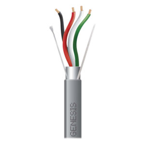 GENESIS 2215-1009/1000 – Cable para Alarma / 2 Pares 18 AWG / Bobina 305 m (1000 ft) / Blindado / Riser / Gris