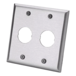 PANDUIT IAEFP2-2G – Placa de Pared Doble Industrial / 2 Puertos / Acero Inoxidable / 4.59x4.5x0.16 in / Montaje Vertical