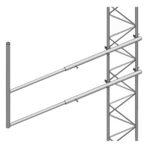 SYSCOM TOWERS SBL-35 – Brazo Lateral para Torre / Acero ASTM A36 / Galvanizado Electrolítico ASTM B-633 / Tubo 1' Ced. 30 / Altura 1 m (3.28 ft) / Peso 7.35 kg / Compatible STZ35