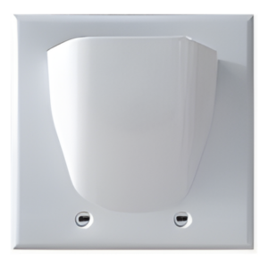 LINKEDPRO BY EPCOM LP-BW-WPD – Placa de Pared Pasa Muro / 112.7 x 110.7 mm / ABS Resistente a Intemperie / UL 94V-0 / 25mm Máx. Diámetro