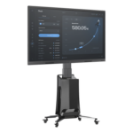 EPCOM G85NB – Soporte de Piso Móvil Motorizado / Pantallas 55-80 pulgadas / Carga 45.5 kg / Altura Ajustable 1.20-1.50 m (3.94-4.92 ft) / VESA 200x200 a 600x400 mm / Control Táctil