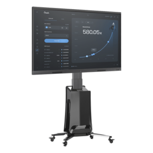EPCOM G85NB – Soporte de Piso Móvil Motorizado / Pantallas 55-80 pulgadas / Carga 45.5 kg / Altura Ajustable 1.20-1.50 m (3.94-4.92 ft) / VESA 200x200 a 600x400 mm / Control Táctil