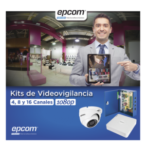 EPCOM PROFESSIONAL KESTXLT16EW – Kit TurboHD 1080p Lite / DVR 16 Canales / 16 Cámaras Eyeball Exterior / Fuente 20A / Transceptores UTP