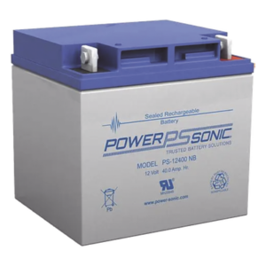 POWER SONIC PS-12400-T6 – Batería de respaldo / 12V / 40Ah / AGM-VRLA / Terminales T6 / 5 años vida útil / Certificación UL
