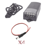 EPCOM POWERLINE K1-PS12DC4C – Kit de Fuente de Poder / 12 VCC / 5 A / 4 Salidas DC-Cord / 110-240 VCA / 0.43 x 0.16 x 0.10 pies