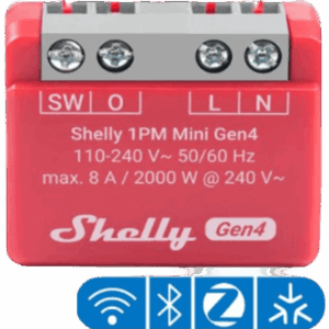 SHELLY SHELLY1PMMINIGEN4 – Interruptor Inteligente Mini / 1 Canal 8 A / Medición de Cons…