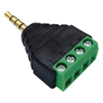 EPCOM PROAUDIO EP-CON311 – Conector Audio / 3.5mm Macho 4 Polos / Terminal Tornillo 4 Pines / Chapado Oro / 28-16 AWG