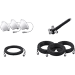 EPCOM EP1DIV-3ANT-4CCN – Kit de 3 Antenas Omnidireccionales tipo Domo y Divisor de Potencia de 4 salidas / Jumpers Coaxiales de 3 m y tres de 15 m con conectores N macho