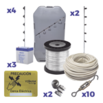 YONUSA SYSNG-HS-25M-KIT – Kit Energizador Perimetral / 25 m (82 ft) de Protección / 12,000 V / Consumo 1.2 kW/mes / SMT / Antioxidante y Anti-UV