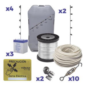 YONUSA SYSNG-HS-25M-KIT – Kit Energizador Perimetral / 25 m (82 ft) de Protección / 12,000 V / Consumo 1.2 kW/mes / SMT / Antioxidante y Anti-UV
