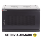 PRECISION PSTC-09-645-BDG – Gabinete de Pared / 9UR / 19in / Cristal Templado / 450mm Profundidad / 60kg Carga / 1.65 x 1.97 x 1.48 pies