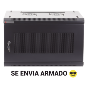 PRECISION PSTC-09-645-BDG – Gabinete de Pared / 9UR / 19in / Cristal Templado / 450mm Profundidad / 60kg Carga / 1.65 x 1.97 x 1.48 pies