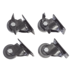 LINKEDPRO BY EPCOM LP-CAST-72-SET – Juego de Ruedas para Gabinete / 4 Unidades / 2 con Freno y 2 Libres / Terminación Acero Inoxidable / Compatible Gabinetes R2