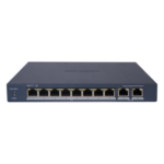 HIKVISION DS-3E1510P-EI – Switch PoE+ Administrable / 8 Puertos Gigabit PoE+ / 2 Puertos Uplink Gigabit / PoE Extendido 300 m (984.3 ft) / 110 W / Gestión en Nube