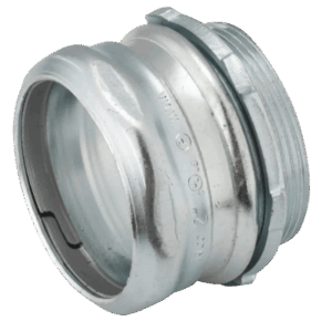 RACO HUB-2940 – Conector de Compresión para Conduit EMT / Acero Galvanizado / 2-1/2 Pulgadas / Pared Delgada / Hermético al Concreto / 600V / Certificado UL y CSA