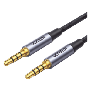 UGREEN 20782 – Cable Audio Estéreo / Conector 3.5 mm / TRRS 4 Polos / Doble Blindaje / Nylon Trenzado / 2 m (6.6 ft)