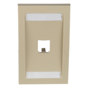 PANDUIT CFPE1EIY – Placa de Pared Vertical Ejecutiva / 1 Puerto Mini-Com / Con Espacio para Etiquetas / 69.8 x 114.3 mm (2.75 x 4.5 pulg) / Marfil