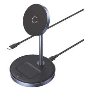 UGREEN 90668 – Soporte de Carga Inalámbrica | 3 en 1 | Compatible con MagSafe | Perfecto para iPhone y AirPods | Carga Rápida Adaptativa /Simultanea | Múltiples Protecciones | Luz Indicadora LED | Aleación de Aluminio | Incluye Cable