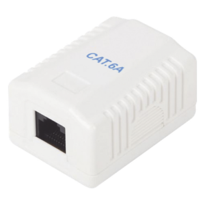 LINKEDPRO BY EPCOM LP-WP-38-C6A – Caja de Pared / 1 Puerto / Cat6A / UTP Sin Blindaje / T568A/B / 125 VAC / 1.5 A / AWG 23-26