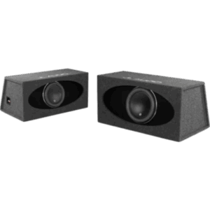 JL AUDIO 10-03241-00 – Subwoofer con Caja para Coche / 12" / 1000 W RMS / Impedancia 3 Ω / JL Audio H.O. Wedge W7AE / Diseño Orientado hacia Atrás / Puertos de Ranura / Acoplado a la Cámara / Terminal de Conexión de 5 Vías