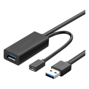 UGREEN 20827 – Cable Extensión Activo USB 3.0 / 10 m (32.8 ft) / 5 Gbps / Chip Reforzador / Alimentación Micro USB / Plug & Play