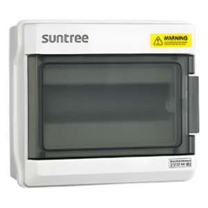 SUNTREE PMH6PN – Gabinete de Distribución Plástico / IP65 / Riel DIN 6 Espacios / -20°C a +70°C / 165x210x98.4 mm