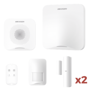 HIKVISION AXHOME-KIT-WIFI – Kit de Alarma Inalámbrica / 16 Zonas / Alcance 1200 m (3937 ft) / Wi-Fi / Sirena 95 dB / PIR 10 m (32.8 ft) / 2 Contactos Magnéticos