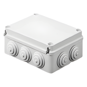 GEWISS GW-44-007 – Caja de Derivación / PVC Auto-extinguible Libre de Halógenos / IP55 / IK08 / 10 Entradas / 190 x 140 x 70 mm / -24°C a 60°C