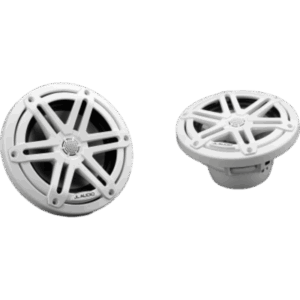 JL AUDIO 10-03063-00 – Bocinas Náuticas / 6.5" Coaxial / 60 W RMS / Tweeter Cúpula de Seda / LED Integrado / Rejilla Deportiva Blanca / 3 Años Garantía