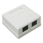 LINKEDPRO BY EPCOM LP-WP-09 – Caja de Pared / 2 Puertos / Cat5e Clase D / RJ11 Telefónico / T568A-B / Superficial