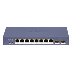 HIKVISION DS-3E1510P-SI-8P2F – Switch PoE+ Administrable / 8 Puertos Gigabit PoE+ / 2 SFP / Gestión Cloud / Alcance Extendido 300 m / 984 pies / 110 W