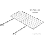 BASEL KITBASEL1X10A0 – Sistema de Montaje Solar / 1 Módulo / Techo Plano / Resistencia Viento 140 km/h / Inclinación 15° / Área 4 m² (43.1 ft²)