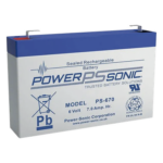 POWER SONIC PS-670-F1 – Batería AGM/VRLA Sellada / 6V 7Ah / Terminales F1 / Vida Útil 5 Años / Baja Autodescarga / Certificación UL