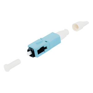 SIEMON FC1-LB-SC5-9AQ – Conector de Fibra Óptica / SC Simplex / Multimodo 50/125 OM3-OM4 / Pre-Pulido / Re-Terminable / Color Aqua