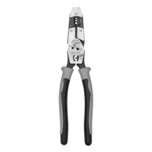 KLEIN TOOLS J2159CRTP – Pinza Híbrida / Alta Palanca / Ponchadora / Pelacable 10-14 AWG / Cortaperno 6-32 y 8-32