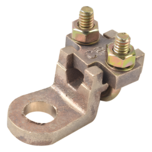 TOTAL GROUND TGCR11ET – Conector Antivandálico de Bornes / 1/2" / Calibre 4 a 1/0 AWG / Bronce Estañado / Diámetro 5.827 a 8.251 mm