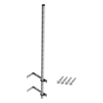 SYSCOM TOWERS SMR-P1 – Mástil de Montaje en Pared / Acero Galvanizado / 3 m (9.8 ft) de Altura / Diámetro 1-1/4' Ced. 30 / Herrajes Tipo L y Abrazaderas Tipo U